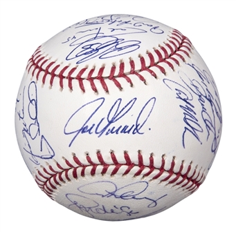 2008 New York Yankees Team Signed OML Selig Baseball With 28 Signatures Including Jeter, Rivera & Rodriguez (PSA/DNA)